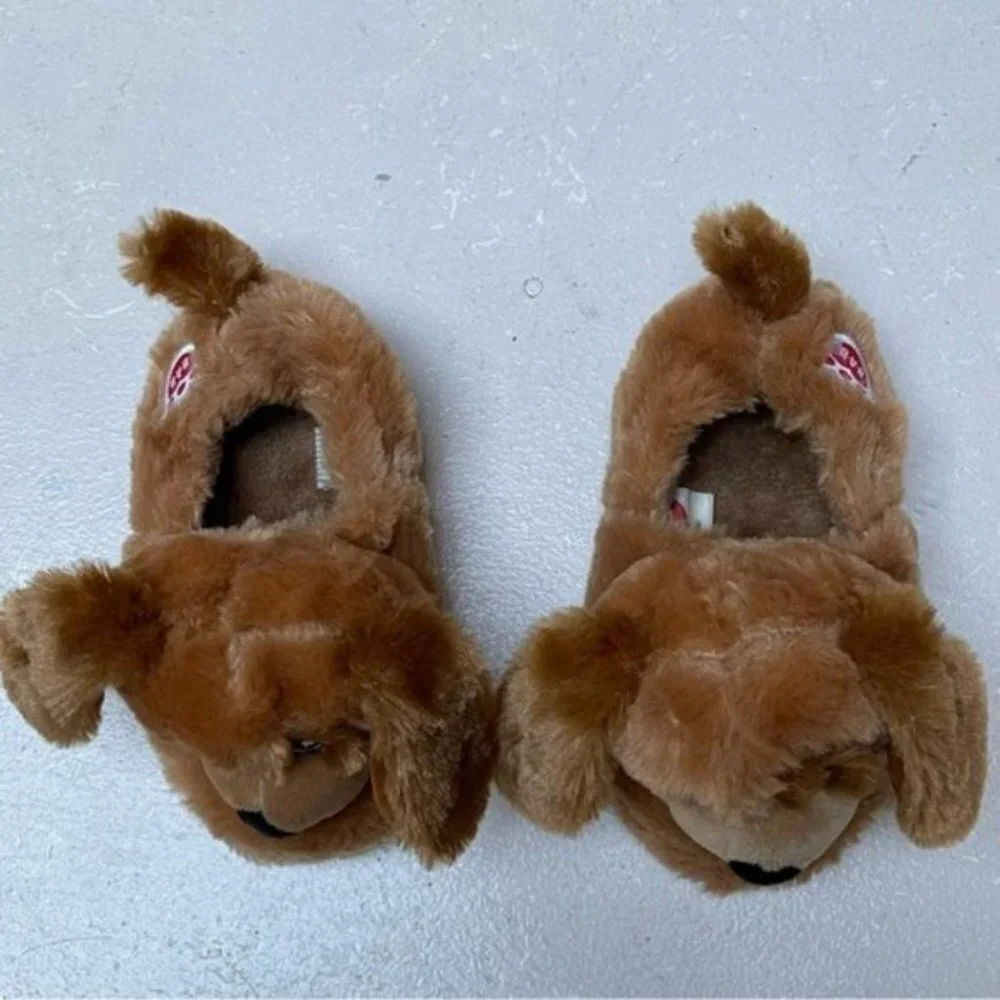 Build A Bear Dog Slippers Kids Small Puppy Dog Stuffed Animal Cozy Comfort Soft
